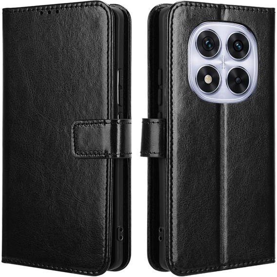 Etui z klapką do Xiaomi Redmi Note 14 Pro 5G / Xiaomi Poco X7 5G, Crazy Horse Wallet, czarne