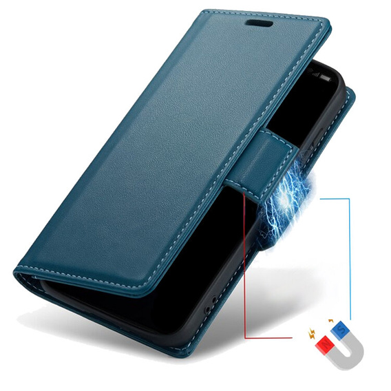 Etui do Oppo A18 4G / A38 4G, ERBORD Glossy Litchi, portfel z klapką, niebieskie