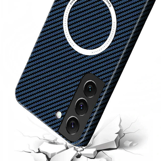 Etui do Samsung Galaxy S21, Magsafe Slim Carbon, niebieskie