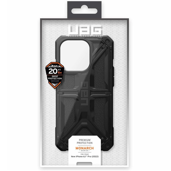Etui Urban Armor Gear do iPhone 14 Pro, Monarch, czarne