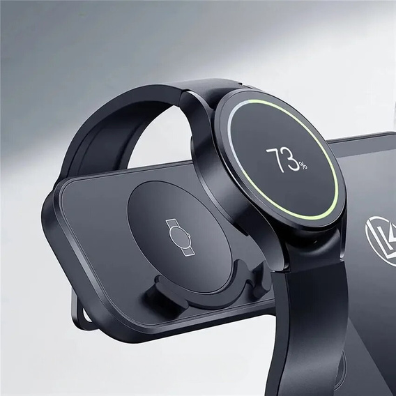 Ładowarka Indukcyjna ERBORD Samsung Trio 3w1 do Smartfona, Galaxy Watch i Galaxy Buds, czarna + ładowarka sieciowa 65W