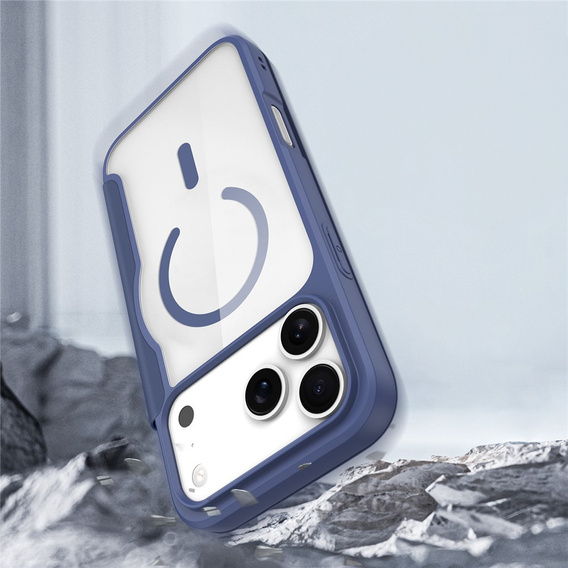 Etui Dux Ducis do iPhone 17 Pro, Skin X Pro,  z klapką, do MagSafe, granatowe