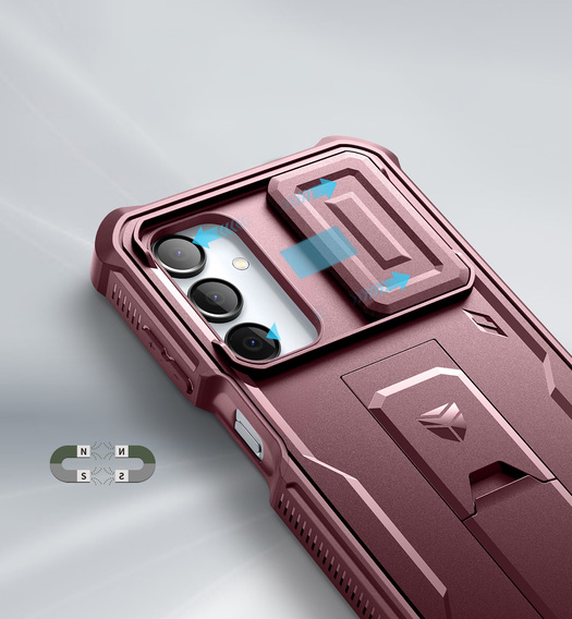 Etui pancerne do Samsung Galaxy A16 / A16 5G, Dexnor Full Body (Two Frames), czerwone