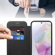 Etui z klapką do Samsung Galaxy A17 5G, RFID Wallet, do MagSafe, przezroczyste / czarne