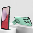 Etui pancerne do Samsung Galaxy A14 4G/5G, Camshield z podstawką, Zielone