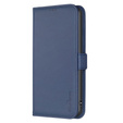 Etui z klapką do Samsung Galaxy A15, BINFEN Wallet, niebieskie + szkło 9H