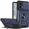 Etui pancerne do Motorola Moto E14, CamShield Slide, niebieskie