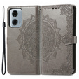 Etui z klapką do Motorola Moto G24 / G24 Power / G04, Mandala, szare