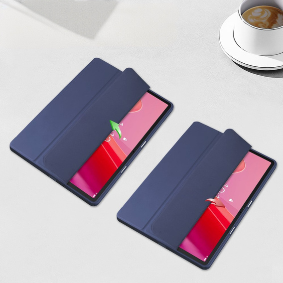 Pokrowiec z miejscem na rysik do Lenovo Tab M11 – przezroczysty tył, granatowa klapka