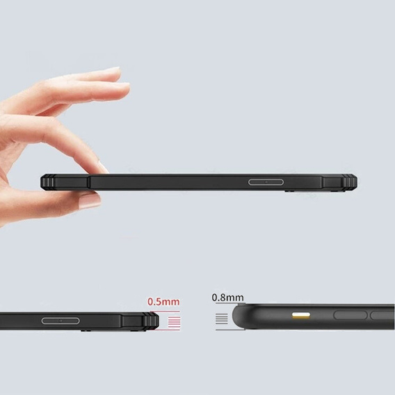 Etui do Infinix Note 40 Pro Plus, z blaszką magnetyczne, przezroczyste / czarne