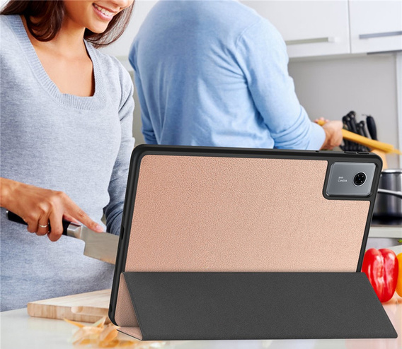 Etui do Lenovo Idea Tab 11" 2025 TB336FU TB336ZU, podstawka, Smartcase z miejscem na rysik, różowe rose gold