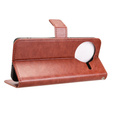 Etui z klapką do Xiaomi Poco F7 Pro, Crazy Horse Wallet, brązowe