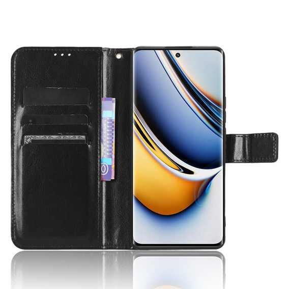 Etui z klapką do Realme 11 Pro 5G / Pro+ 5G, Crazy Horse Wallet, czarne