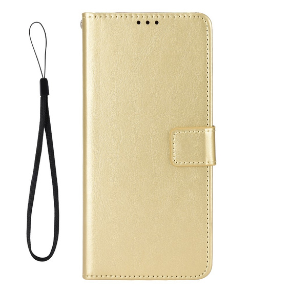 Etui z klapką do Oppo A40 / Oppo A40m, Crazy Horse Wallet, złote