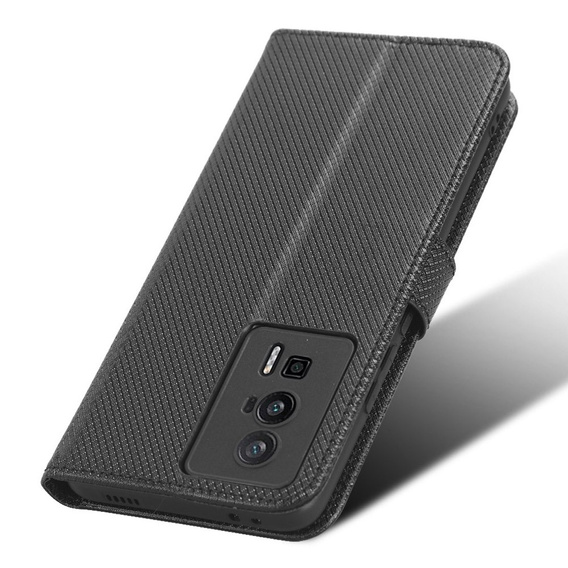 Etui z klapką do Poco F5 Pro 5G, Wallet Smart Magnet, czarne