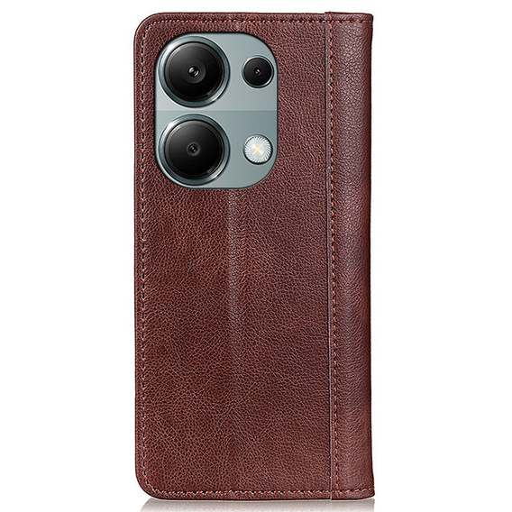 Etui do Xiaomi Redmi Note 13 Pro 4G / Xiaomi Redmi Note 14S / Xiaomi Poco M6 Pro 4G, Wallet Litchi Leather, brązowe