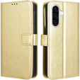 Etui z klapką do Samsung Galaxy A56 5G, Crazy Horse Wallet, złote