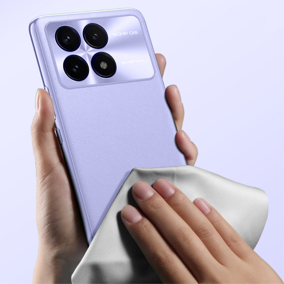 Etui skórzane do Xiaomi Poco F6 Pro, leather hybrid, fioletowe