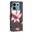 Etui z klapką do Xiaomi Redmi Note 13 Pro 5G, Wallet, Lotus czarne