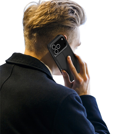 Etui Dux Ducis do iPhone 17 Pro Max, Skin Pro, z klapką, z miejscem na kartę, czarne