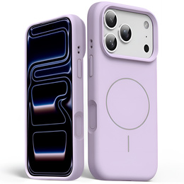 Etui silikonowe do iPhone 17 Pro Max, do MagSafe, antywstrząsowe, fioletowe