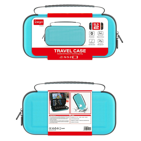 Twarde etui do Nintendo Switch 2 – iPega PG‑SW2003 - niebieskie