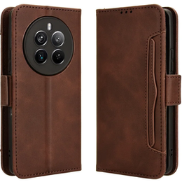 Etui z klapką do Realme 12 Pro 5G / 12 Pro+ 5G, Card Slot, brązowe