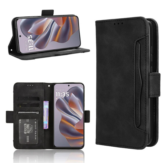 Etui z klapką do Motorola Edge 50 Neo / Motorola ThinkPhone 25, Card Slot, czarne