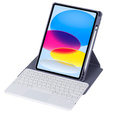 Etui z klawiaturą do iPad 11" 2025 A16 (11 gen.) / iPad 10.9" 2022 (10 gen.), Rotary 360° Leather Touchpad, fioletowe