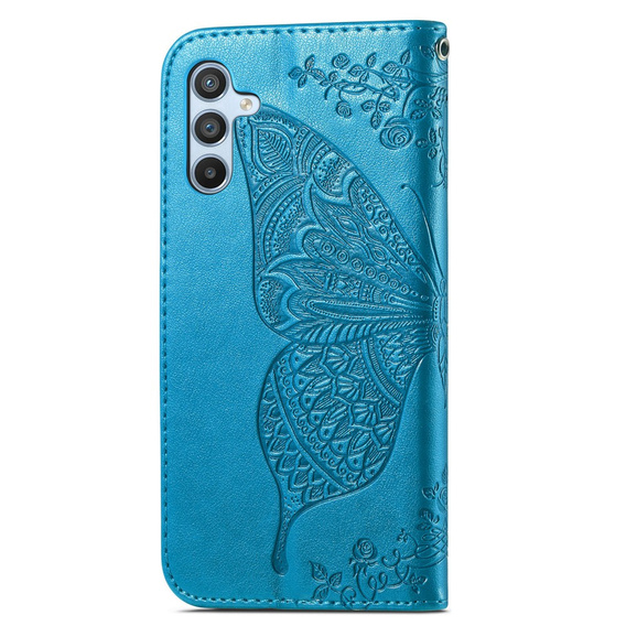 Etui z klapką do Samsung Galaxy A17 5G, portfelowe, Motyl, niebieskie