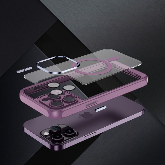 Etui do iPhone 14 Pro Max, ERBORD Impact Guard, do MagSafe, fioletowe