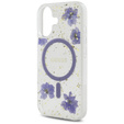 Etui GUESS HC MagSafe Resin Flowers and Glitter do iPhone 16
