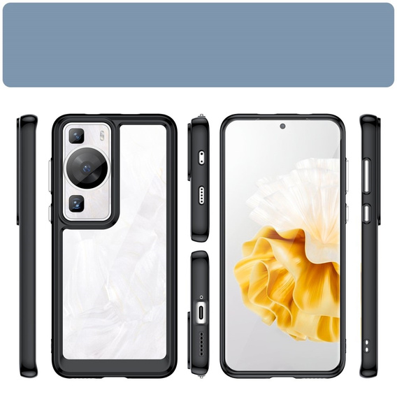 Etui do Huawei P60 / P60 Pro, Fusion Hybrid, przezroczyste / czarne