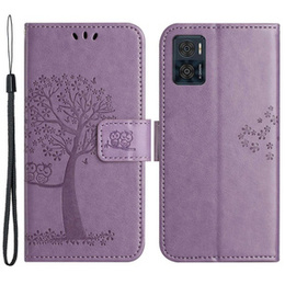 Etui z klapką do Motorola Moto E22 / E22i, Tree, fioletowe