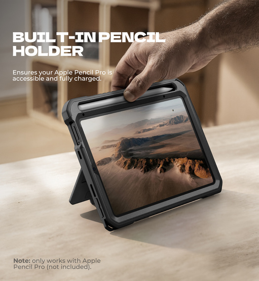 Etui Dexnor 360° z paskiem i uchwytem na rysik do iPad mini 8.3" 2021 (6 gen.) / iPad mini 8.3" 2024 (7 gen.)