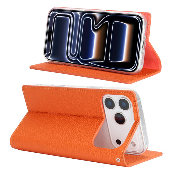 Etui z klapką Litchi Skin Grain do iPhone 17 Pro