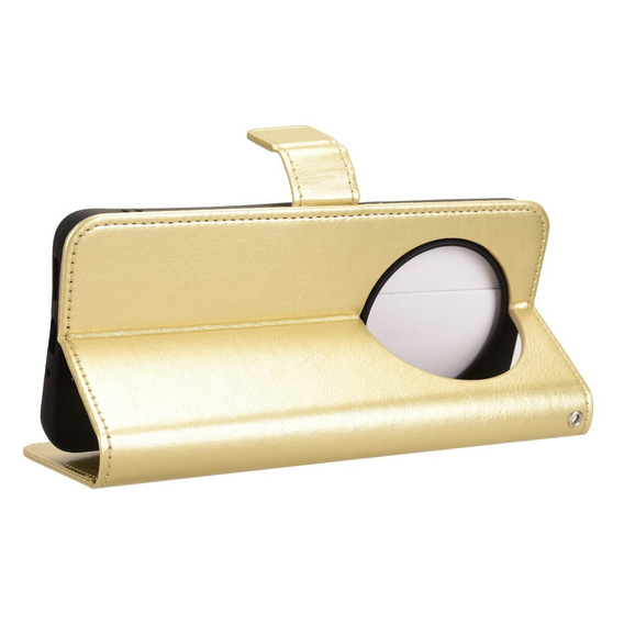 Etui z klapką do Xiaomi Redmi 14C / Xiaomi Poco C75, Crazy Horse Wallet, złote