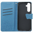 Etui z klapką do Samsung Galaxy S23 FE, Butterfly, niebieskie