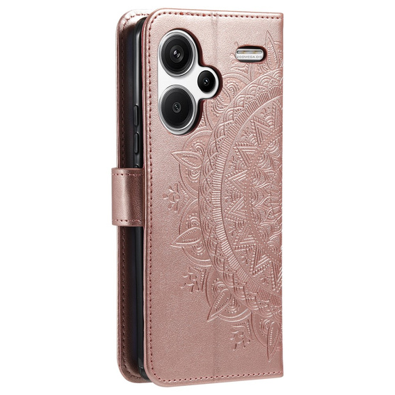 Etui z klapką do Xiaomi Redmi Note 13 Pro+, Mandala, różowe rose gold