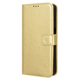 Etui z klapką do Samsung Galaxy M15 5G, Crazy Horse Wallet, złote