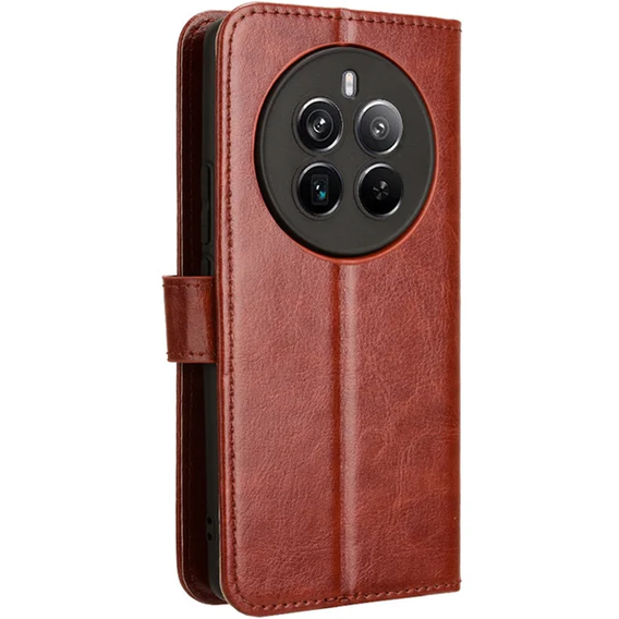 Etui z klapką do Realme 12 Pro 5G / 12 Pro+ 5G, Crazy Horse Wallet, brązowe