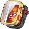 2w1 Etui silikonowe z osłoną ekranu do Huawei Watch Fit 4 – lekka ochrona wyświetlacza i boków - złote