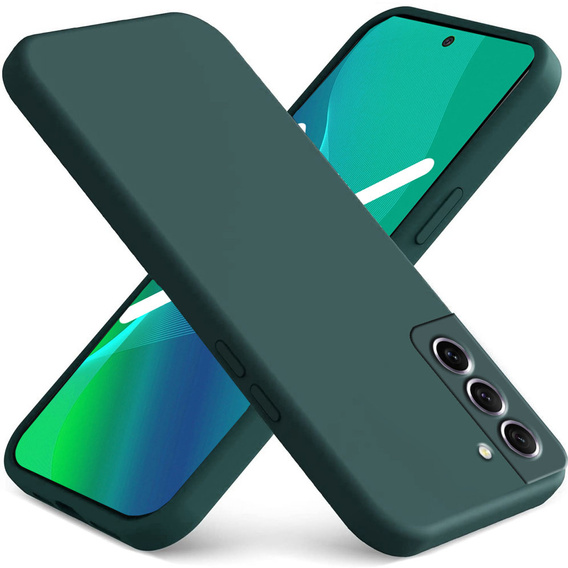 Etui do Samsung Galaxy S21 FE, Silicone Lite, ciemnozielone