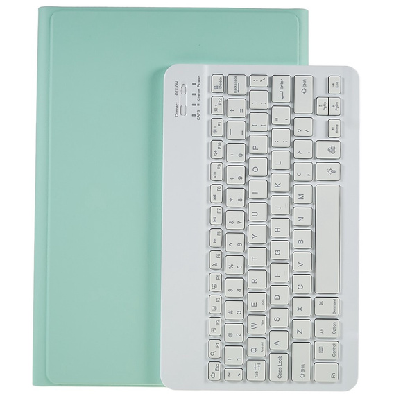 Etui z klawiaturą do Galaxy Tab S7+ Plus / S8+ Plus /S7 FE T730 T733, Pen Slot, miętowe