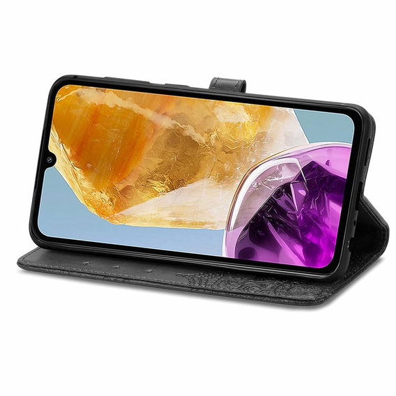Etui z klapką do Samsung Galaxy M15 5G, Mandala, czarne