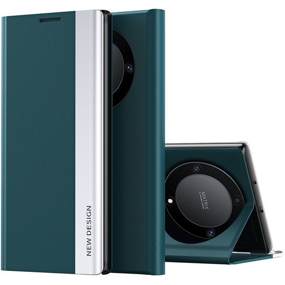 Etui z klapką do Honor Magic 5 Lite, Side Magnetic, zielone