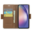 Etui do Samsung Galaxy A55, ERBORD Glossy Litchi, portfel z klapką, brązowe