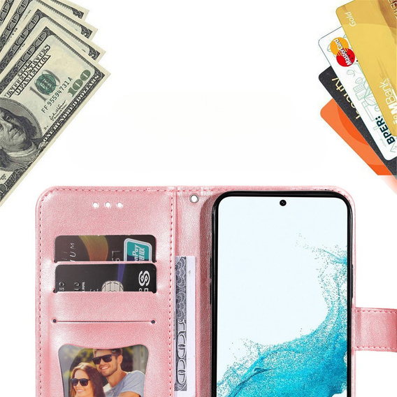 Etui z klapką do Samsung Galaxy A54 5G, Mandala, różowe rose gold