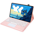 Eleganckie etui z klawiaturą i touchpadem do Lenovo Idea Tab Pro – różowe