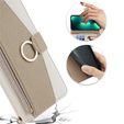 Etui z klapką do iPhone 13, Wallet Zipper Pocket, z lusterkiem, białe